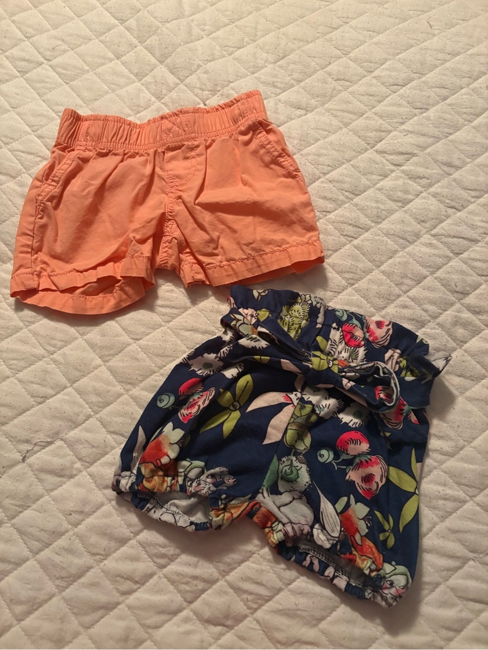 Carter's Peach and Navy Baby Shorts Duo